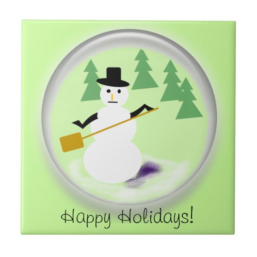 Tile - Snowman Globe Fliese (Vorderseite)