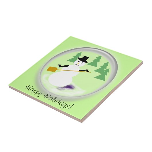Tile - Snowman Globe Fliese (Seite)