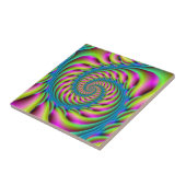 Tile Spirale in Rosa Türkis und Gelb Fliese (Seite)