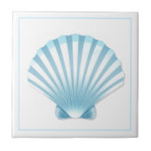 Tile Trivet-Blue-Muschel Fliese (Vorderseite)