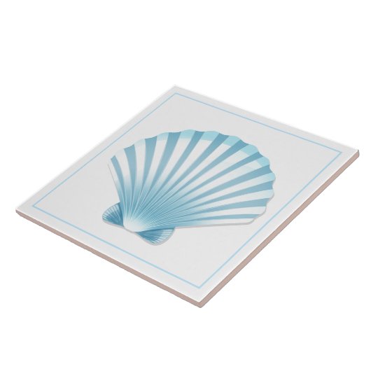 Tile Trivet-Blue-Muschel Fliese (Seite)