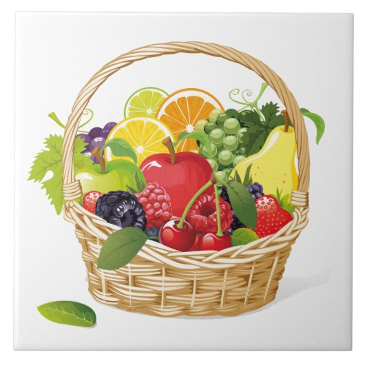 Tile Trivet Fruit Basket Fliese (Vorderseite)
