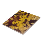 Tile / Trivet mit Herbstbild der gelben Blätter Fliese (Seite)