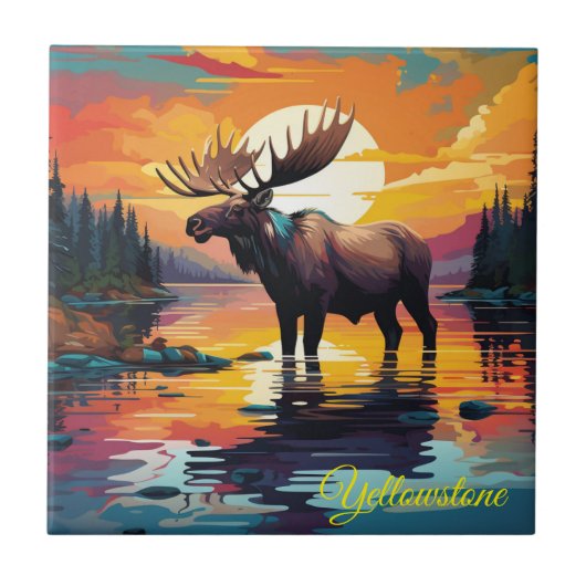 Tile Trivet-Yellowstone-Elche Fliese (Vorderseite)