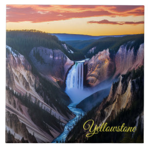 Tile Trivet-Yellowstone Falls Fliese