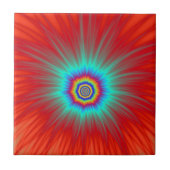 Tile Turquoise Explosion auf Red Fliese (Vorderseite)