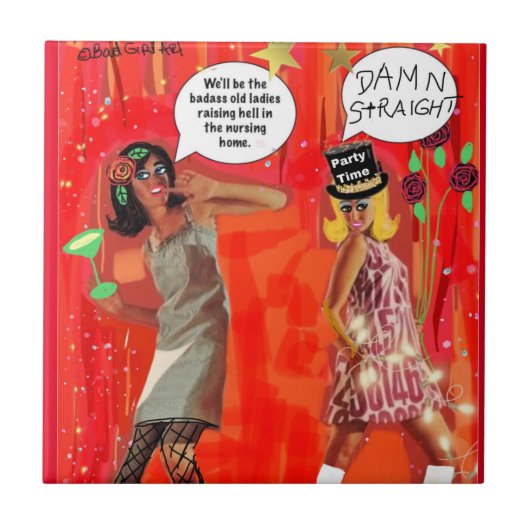 TILE.Werden die alten Damen die Hölle erheben Fliese (Vorderseite)