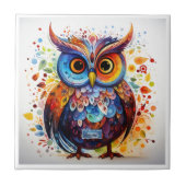 Tile White(Fall Owl) RFPMDesign ©️ 2024 Fliese (Vorderseite)