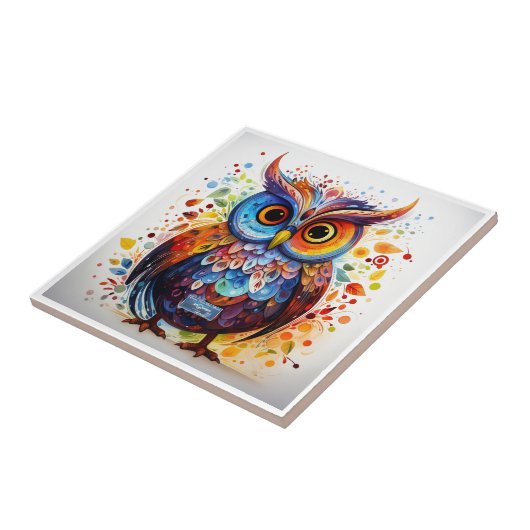 Tile White(Fall Owl) RFPMDesign ©️ 2024 Fliese (Seite)