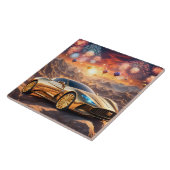 tile with a golden luxury car in desert landscape fliese (Seite)