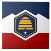 Tile with flag of Utah State, USA Fliese (Vorderseite)