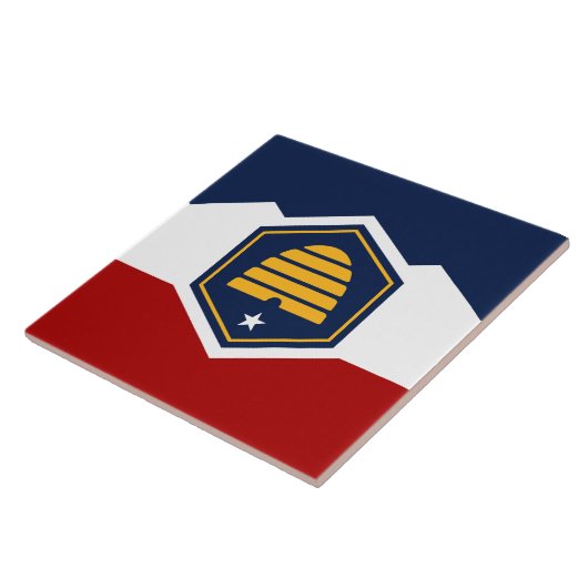 Tile with flag of Utah State, USA Fliese (Seite)