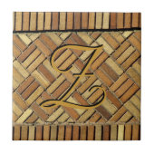 Tile - Ziegelwand mit Monogramm Fliese (Vorderseite)