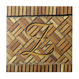 Tile - Ziegelwand mit Monogramm Fliese