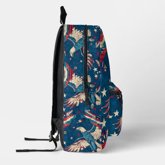 Tiled Blue Bald Eagle Pattern Bedruckter Rucksack (Links)
