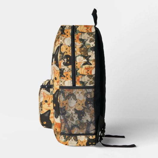 Tiled Cat Pattern Bedruckter Rucksack (Rechts)