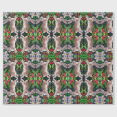 Tiled Christmas Bunny Rabbit Rose Holly Geschenkwr Geschenkpapier (Flach)