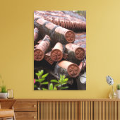 Tiled Dach des Okinawan-Hauses Leinwanddruck (Insitu (Wohnzimmer))