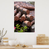 Tiled Dach des Okinawan-Hauses Poster (Küche)