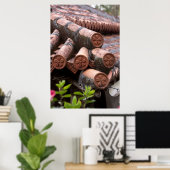 Tiled Dach des Okinawan-Hauses Poster (Heimbüro)