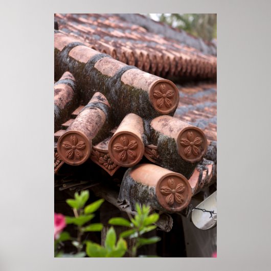 Tiled Dach des Okinawan-Hauses Poster (Vorne)