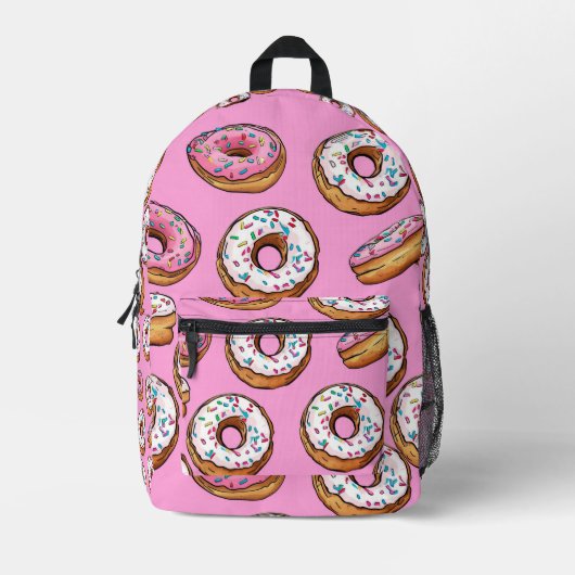 Tiled Doughnut Pattern Bedruckter Rucksack (Vorderseite)