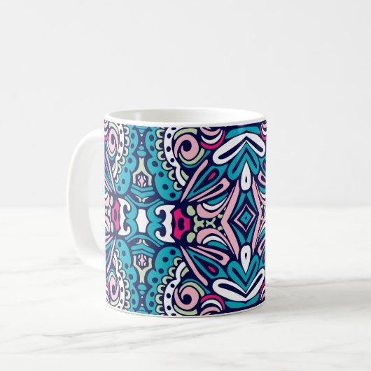 Tiled ethnic pattern. Abstract geometric mosaic vi Kaffeetasse (Vorderseite Links)