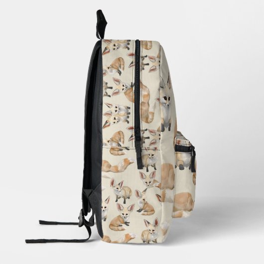 Tiled Fennec Fox-Muster Bedruckter Rucksack (Links)