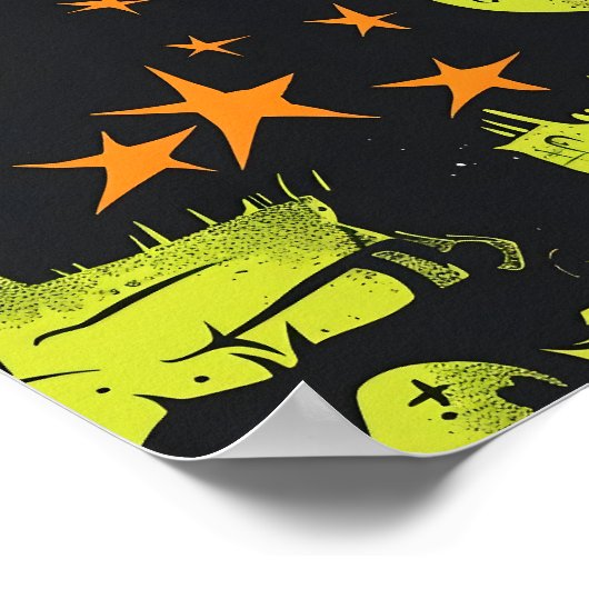 Tiled Frankenstein Pattern Poster (Ecke)