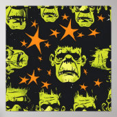 Tiled Frankenstein Pattern Poster (Vorne)