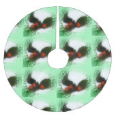 Tiled Frosty Green Holly Polyester Weihnachtsbaumdecke (Vorderseite)