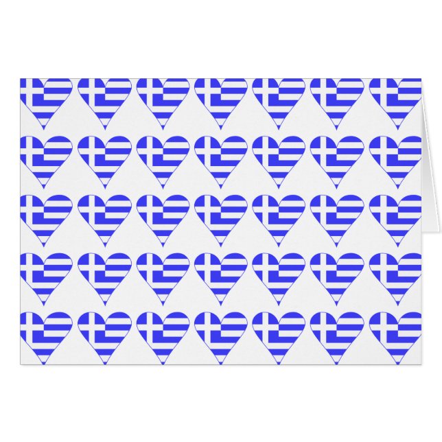 Tiled Greek Flag Heart Funky (Vorderseite (Horizontal))