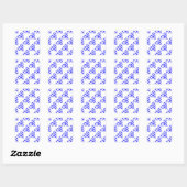 Tiled Greek Flag Heart Funky Quadratischer Aufkleber (Blatt)