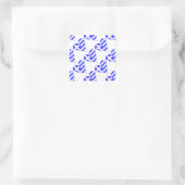 Tiled Greek Flag Heart Funky Quadratischer Aufkleber (Tasche)