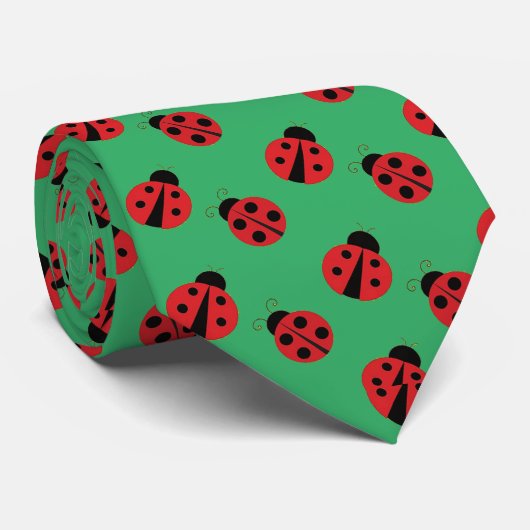 Tiled Ladybugs Design Necktie Krawatte (Gerollt)