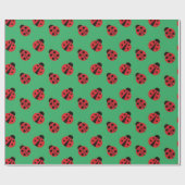 Tiled Ladybugs Design Wrapping Paper Roll Geschenkpapier (Flach)
