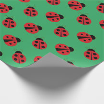 Tiled Ladybugs Design Wrapping Paper Roll