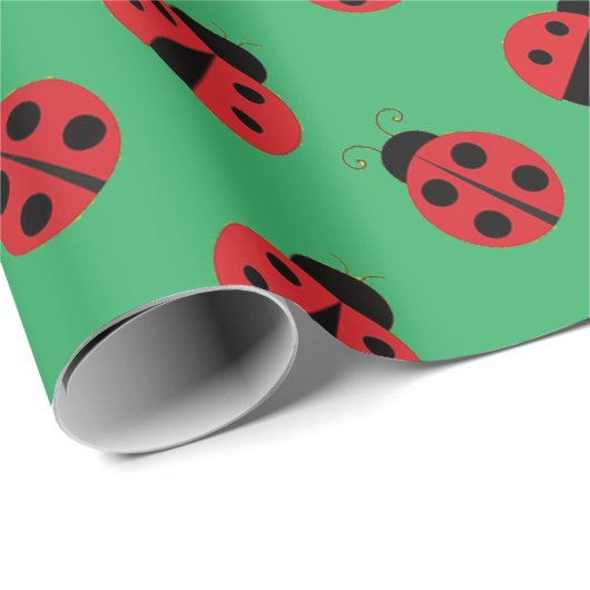 Tiled Ladybugs Design Wrapping Paper Roll Geschenkpapier (Rolleneckpunkt)