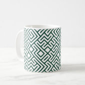 Tiled Lines Generative (dunkle grüne Linie) Einzig Kaffeetasse (Vorderseite Links)