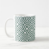 Tiled Lines Generative (dunkle grüne Linie) Einzig Kaffeetasse (Links)