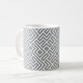 Tiled Lines Generative (Graue Füllung) Einzigartig Kaffeetasse (Vorderseite Links)