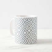 Tiled Lines Generative (Graue Linie) Einzigartig Kaffeetasse (Vorderseite Links)