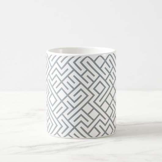 Tiled Lines Generative (Graue Linie) Einzigartig Kaffeetasse (Mittel)