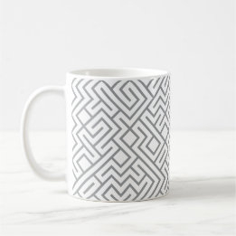 Tiled Lines Generative (Graue Linie) Einzigartig Kaffeetasse