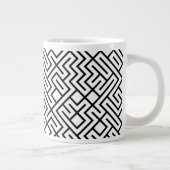 Tiled Lines Generative (Schwarze Linie) Einzigarti Jumbo-Tasse (Rechts)