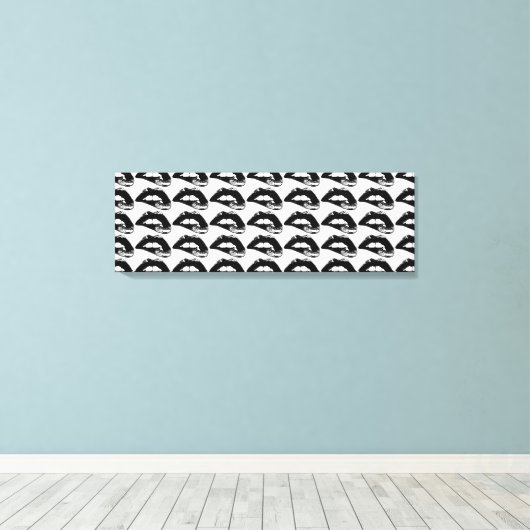 Tiled Lip Art Leinwanddruck (Insitu (Holzboden))