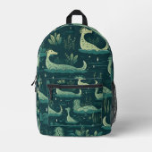 Tiled Loch Ness Monster Pattern Bedruckter Rucksack (Vorderseite)