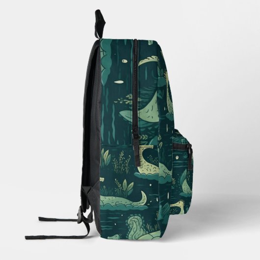 Tiled Loch Ness Monster Pattern Bedruckter Rucksack (Links)
