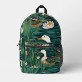 Tiled Mallard Duck Pattern Bedruckter Rucksack (Vorderseite)
