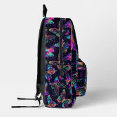 Tiled Neon Butterfly Pattern Bedruckter Rucksack (Links)